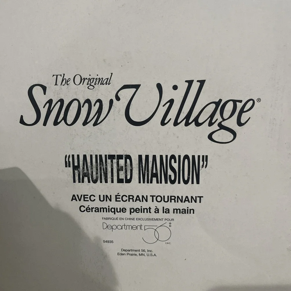 Department 56 Haunted Mansion Snow Village w/ Projection 54935 Halloween WORKS!!